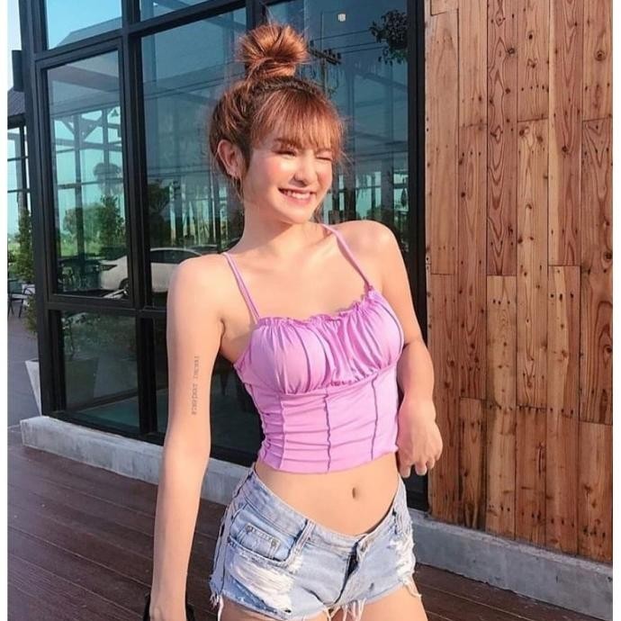 Stacy Top Baju Atasan Wanita Import Crop Top Murah Sexy Korean Top