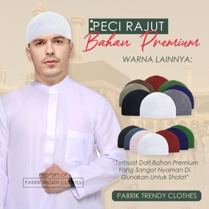 Ready Peci Dewasa Rajut Premium Tebal Jumbo Kopyah Kh Dewasa Rajut Nanas Original