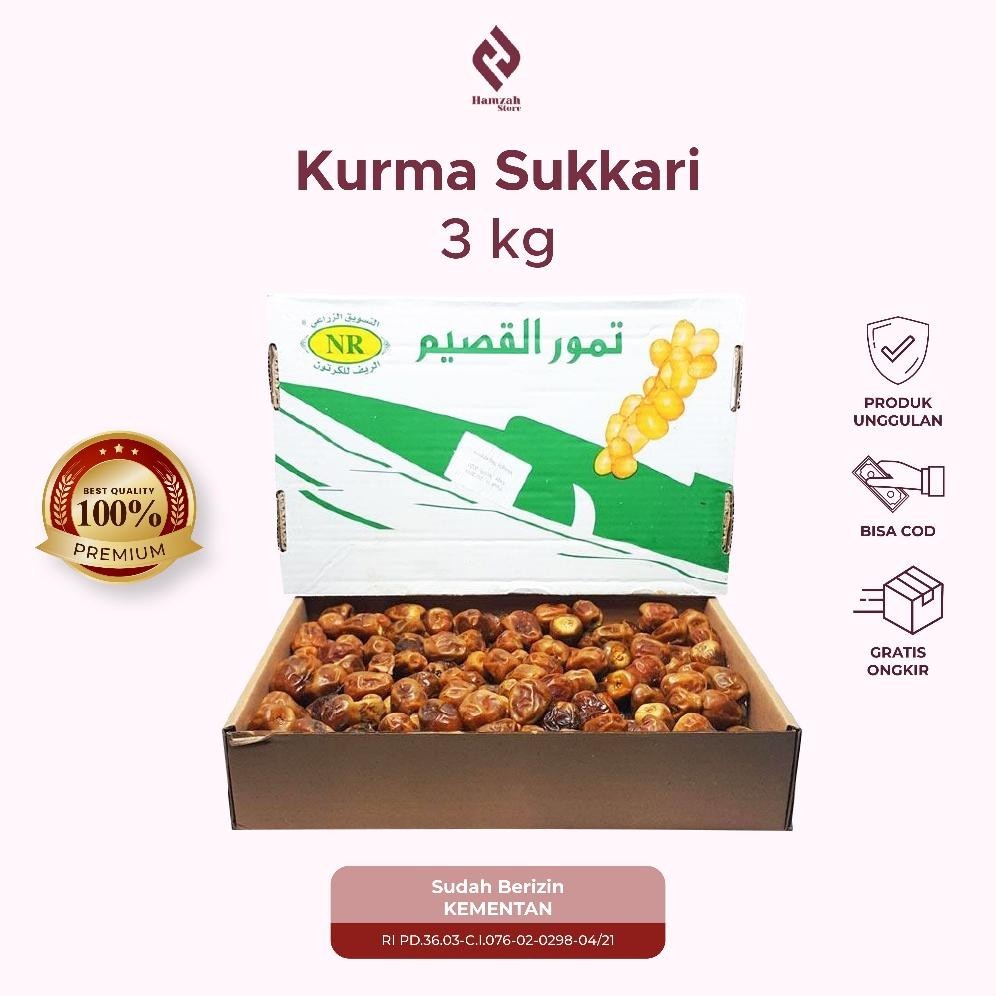 

Restock Lagiii!! Kurma Sukari Dus 3 Kg Grosir Grade A Premium | Kurma Raja Premium Original