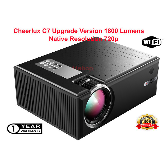New C7 Wifi Cheerlux Ni Led Projector 1500 Lumens + Tv Tunner, C6