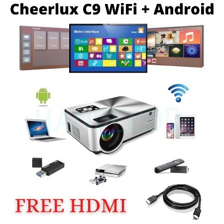 Cheerlux C9 - Led Proyektor Android Cherlux C9 Wifi Tv Tunner