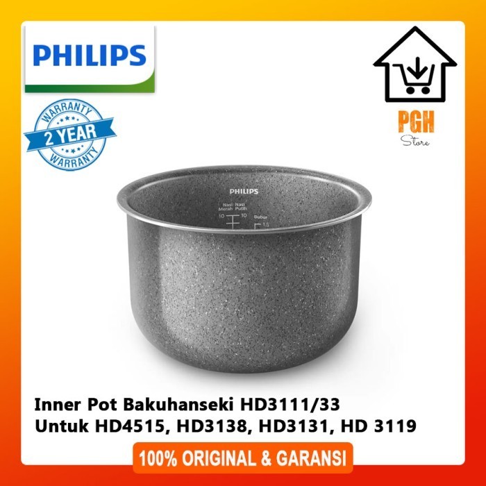 Panci Inner Pot Philips HD3111-/33 1.8L Bakuhanseki Coating