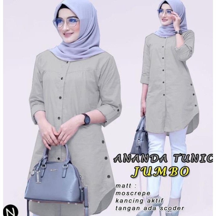 Boom - Tunik Ananda Jumbo Xl, Xxl, 3Xl, Fashion Muslim Wanita
