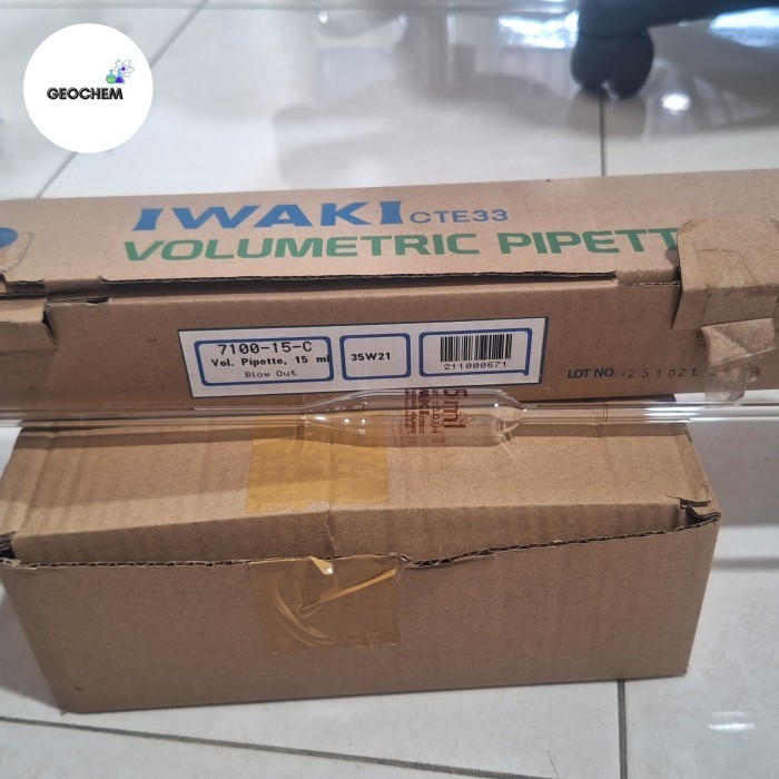 Ready pipet volume 15 ml IWAKI 7100 -15-C pipet gondok 15ml