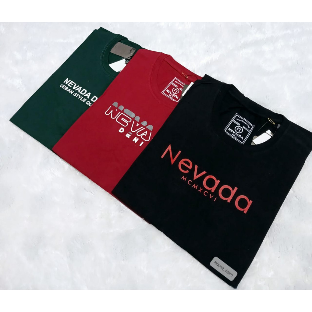 Z4I 3PCS KAOS NEVADA FULL KATUN M.L.XL.XXL  KAOS DISTRO PRIA KAOS NEVADAKAOS JUMBO KAOS WANITA