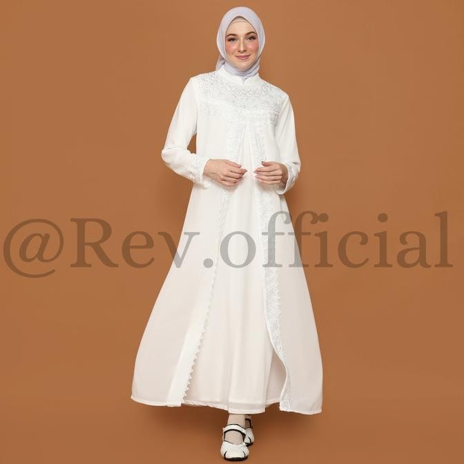 Gamis Putih Umroh Wanita / Gamis Putih Brukat