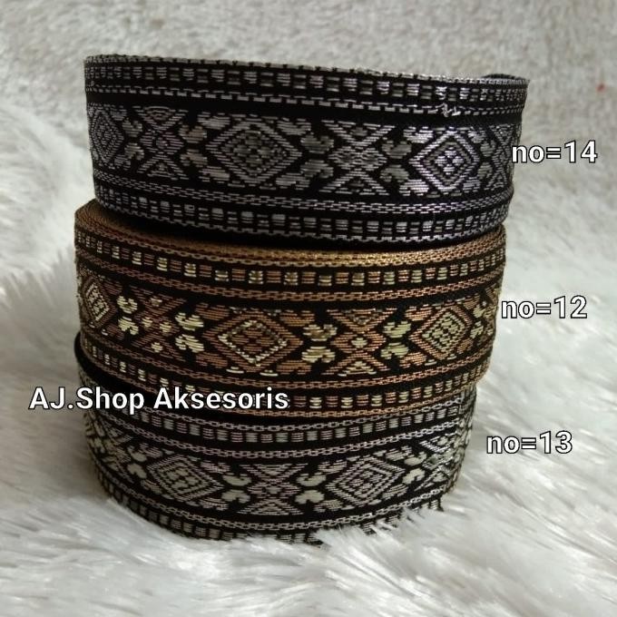 Pita Gamis Bordir / Renda Pita Gamis Lebar 3 Cm