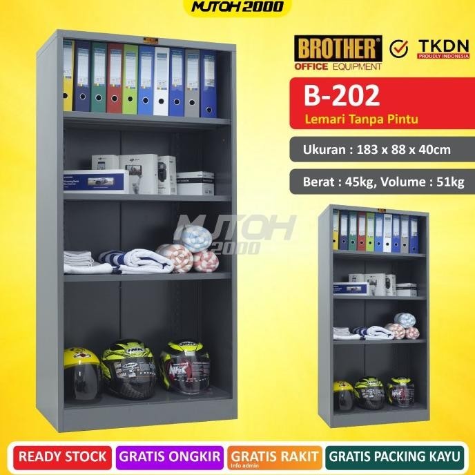 

Terlaris Tkdn Brother B-202 Lemari Arsip Besi Tanpa Pintu Limited Edition