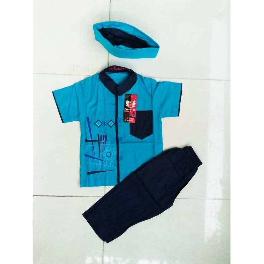 Baju Muslim | Baju Koko Tangan Pendek Anak Bayi 6 12 Bulan