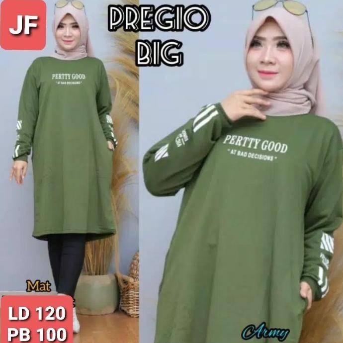 Jf Atasan Tunik Kaos Babyterry Jumbo Xxl Wanita Muslimah Terbaru Pertt