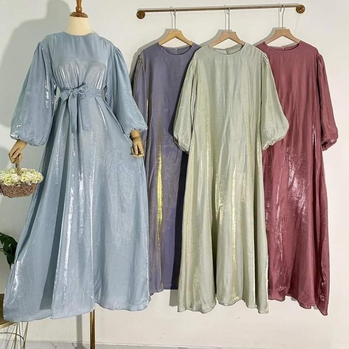 Saskia Dress Shimmer Gamis Shimmer Abaya Shimmer