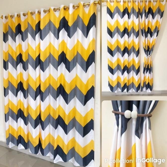 Best Sales Gorden Smokring Motif Minimalis Zigzag Zig Zag Kuning Putih Abu Baru Terbaik
