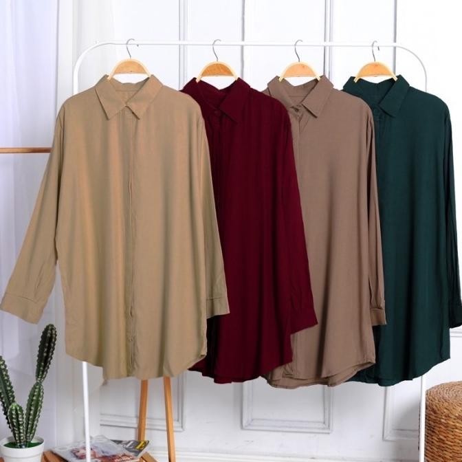 Tunik Putih Polos Murah Remaja Wanita Kerja Kekinian Lebaran Maryam