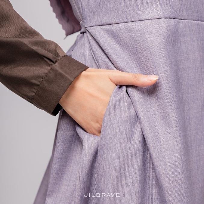 Carmell Dress Jilbrave Simple Girly Look Warna Mild Purple