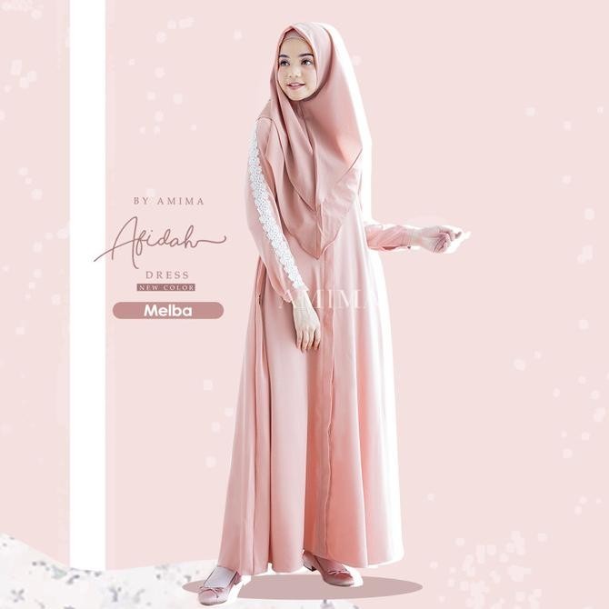 Amima Afidah Dress Melba Gamis Only Bahan Lady Zara Anti Lecek