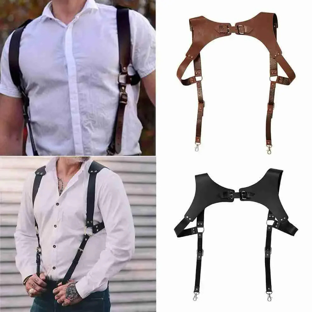 Sabuk Suspender Pria Tali Kulit Suspender Dewasa Tali Kulit Olahragawan Lembut Fashion Baru Tali Sel