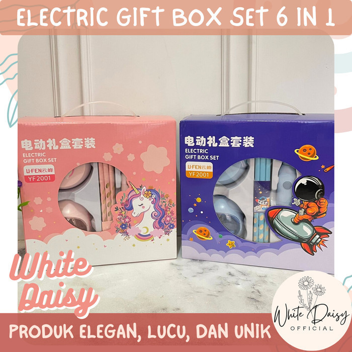 

Paket 6 In 1 Electric Gift Box Set Hadiah Alat Tulis Hamper Unik Lucu
