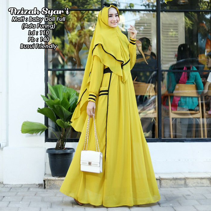 Azizah Lime Gamis Syari Premium Busui Baju Wanita Terbaru Original PromoR33A