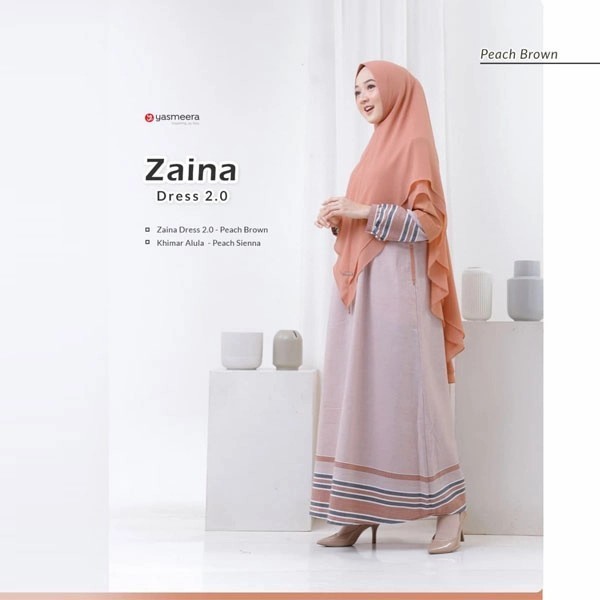 Diskon 10% Yasmeera Zaina Dress 2.0 Gamis Bahan Katun Toyobo Yarnded DiskonR33A