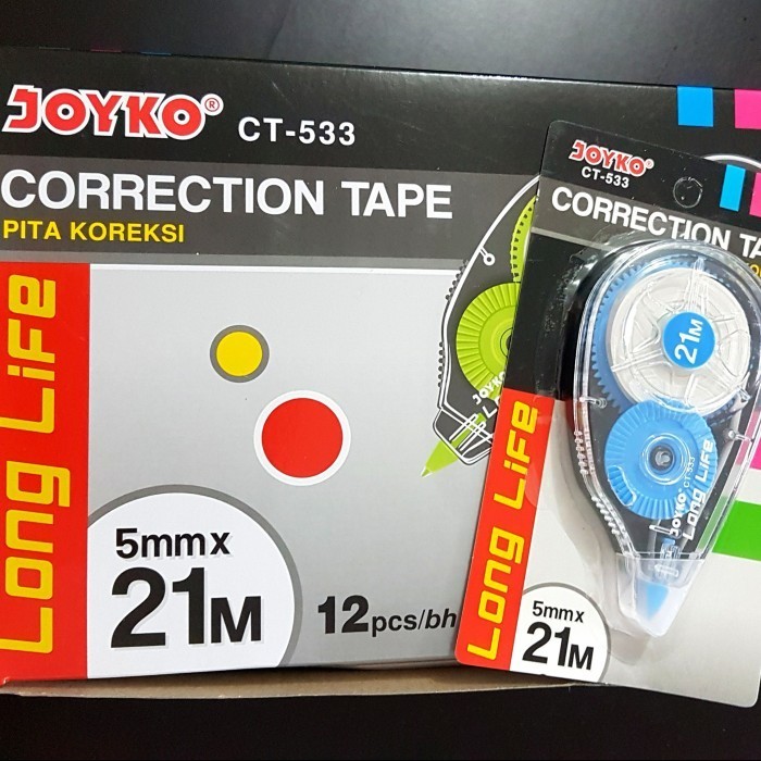 

Correction Tape Joyko Ct-533 5Mm X 21M Tip Ex Kertas (Per Lusin)