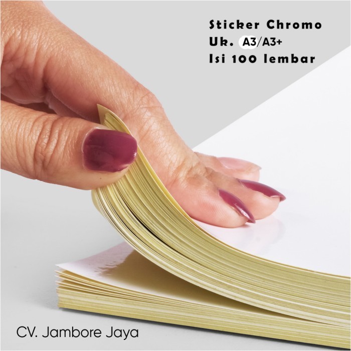 

Kertas Sticker Chromo Glossy Sticker A3 / A3+ (48X32) Label