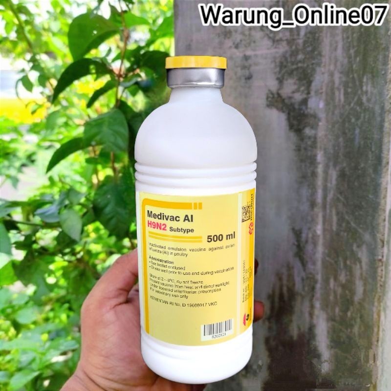 Vaksin Medivac AI H9N2 Netto 500 ml Dosis 1000 Ekor Mencegah Penyakit Flu Burung Gangguan Pernafasan