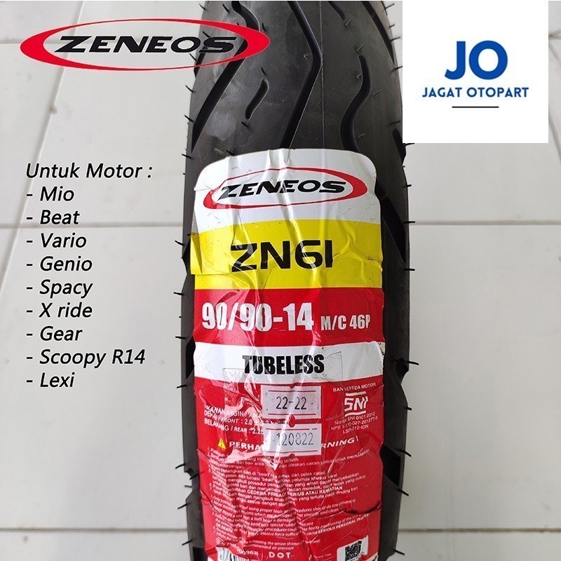 JAGAT Zeneos ZN 61 / ZN61 ukuran 90/90-14 Tubeless Ban Motor Beat,Vario, Mio