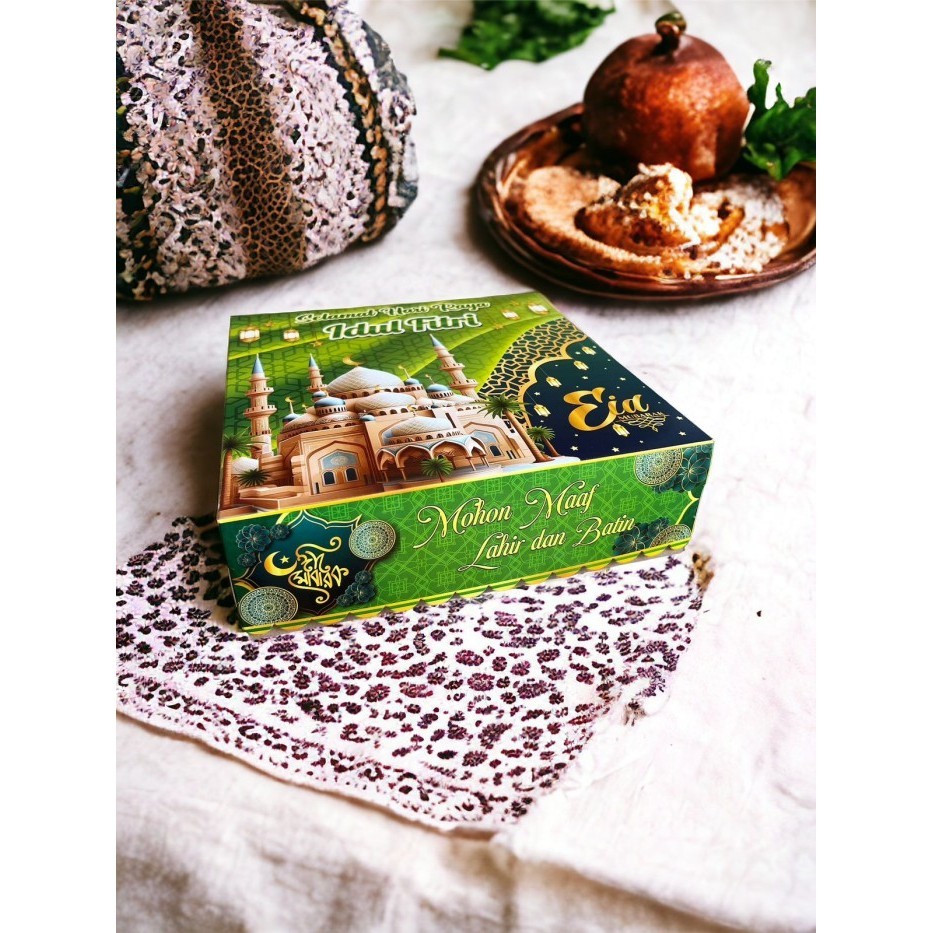 

Green Corr 25 - Cake Box Dus Lebaran Packaging Kue Hampers Idul Fitri 020