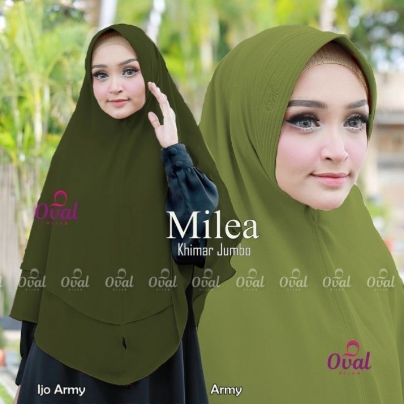 lea Khimar Hijab Jilbab Syari Jumbo Bahan Ceruty Babydoll Preum Dua Layer Hard Pad Antem Warna Hitam