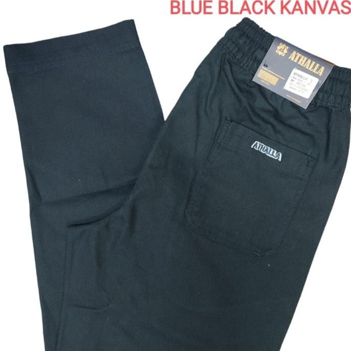 Promo  Celana Sirwal Pria Dewasa Standart By Athalla // Blue Black Kanvas  Lebaran 2024
