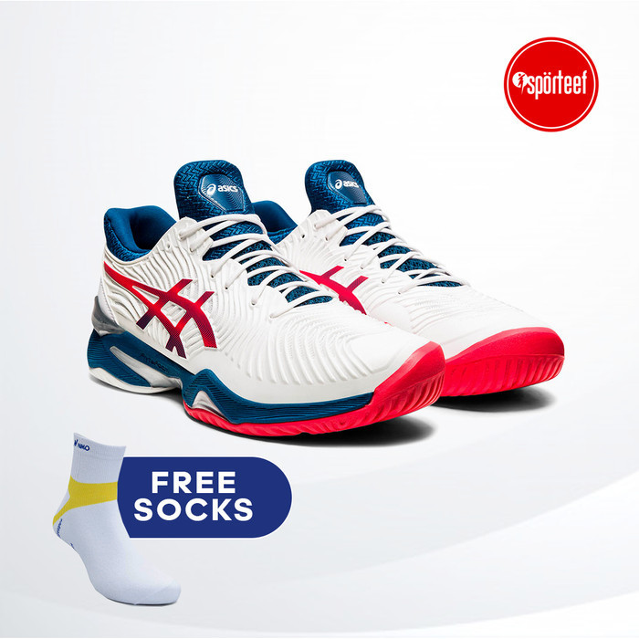 Asics Court FF 2 White Original Tennis / Sepatu Tenis Novak Djokovic