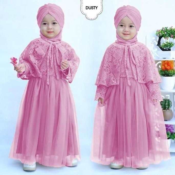 Gaun Dress Baju Gamis Anak Perempuan Umur Usia 3 4 5 6 Tahun Thn Th Limited Edition