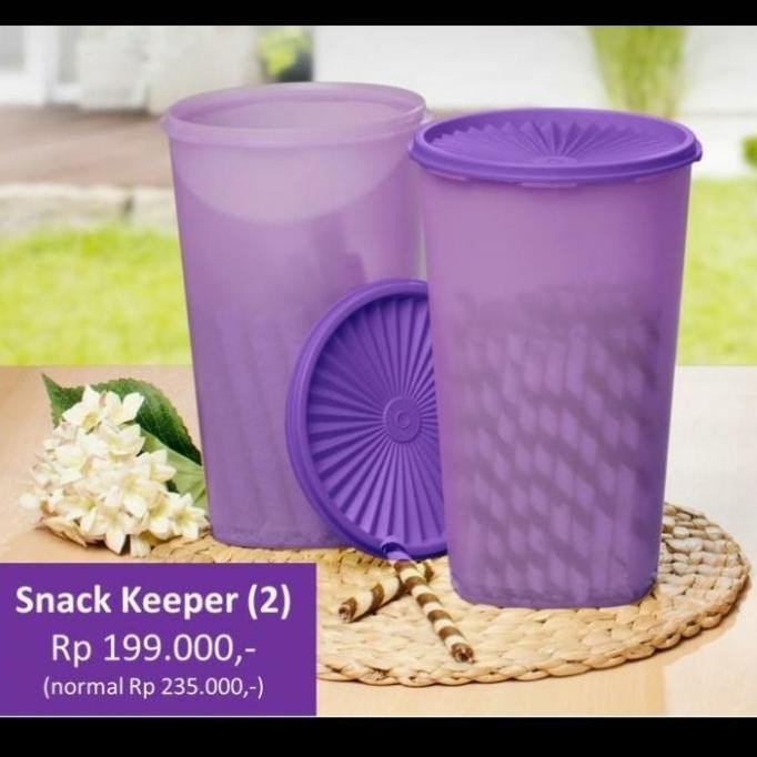 Toples  Ungu Cantik Tupperware Snack Keeper Kedap Udara Kedap Air Premium Berkualitas