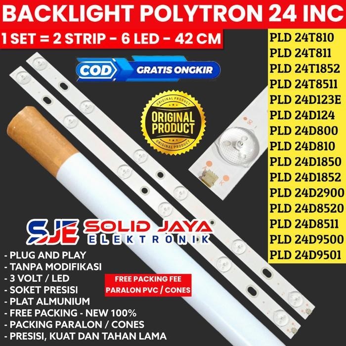 BACKLIGHT TV LED POLYTRON 24 INC 6K 3V LAMPU BL PLD 6 KANCING INCH IN
