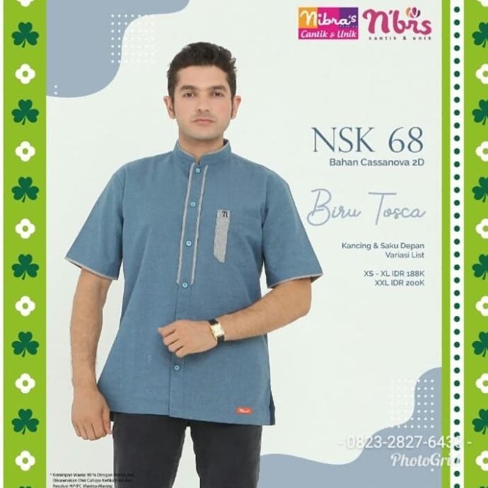 Sarimbit Koko Sarimbit Nibras Nsk 68 Warna Biru Toska Baju Couple Lebaran 2020 Pengiriman Cepat