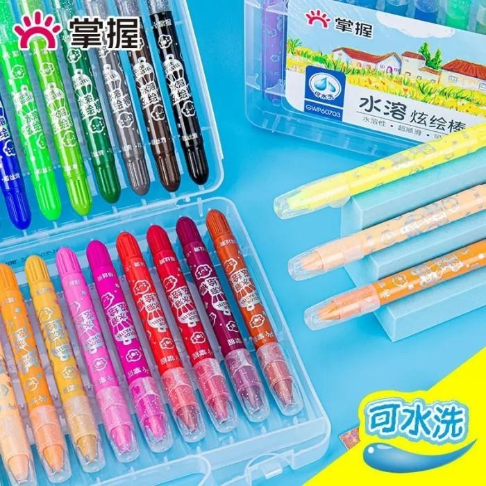 

Grasp Washable Silky Gel Crayon 12/24/36/48 Warna / Crayon Warna Anak