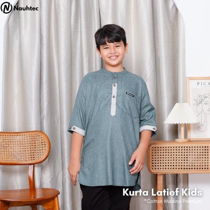 Nauhtec  Baju Koko Anak Kurta Latief Kids Series Katun Madina Premium