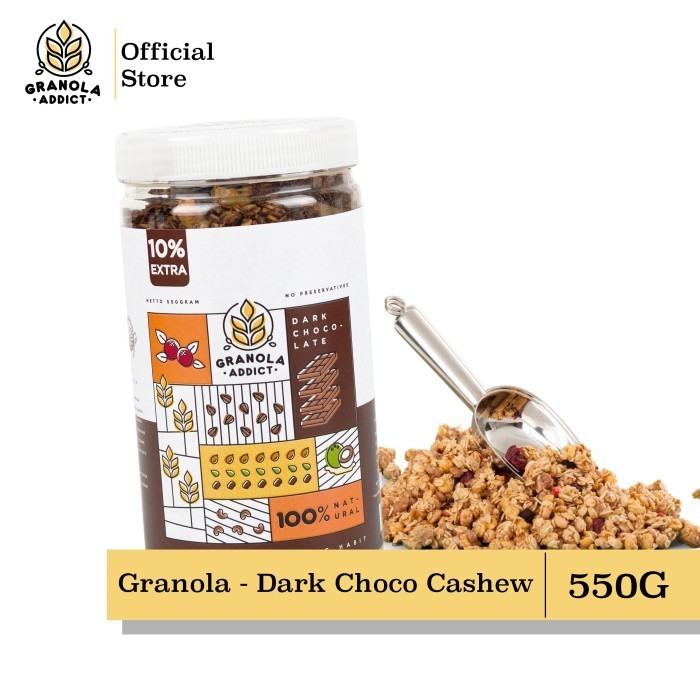 

Granola Addict - Dark Choco Cashew 500G (Bonus + 50G)