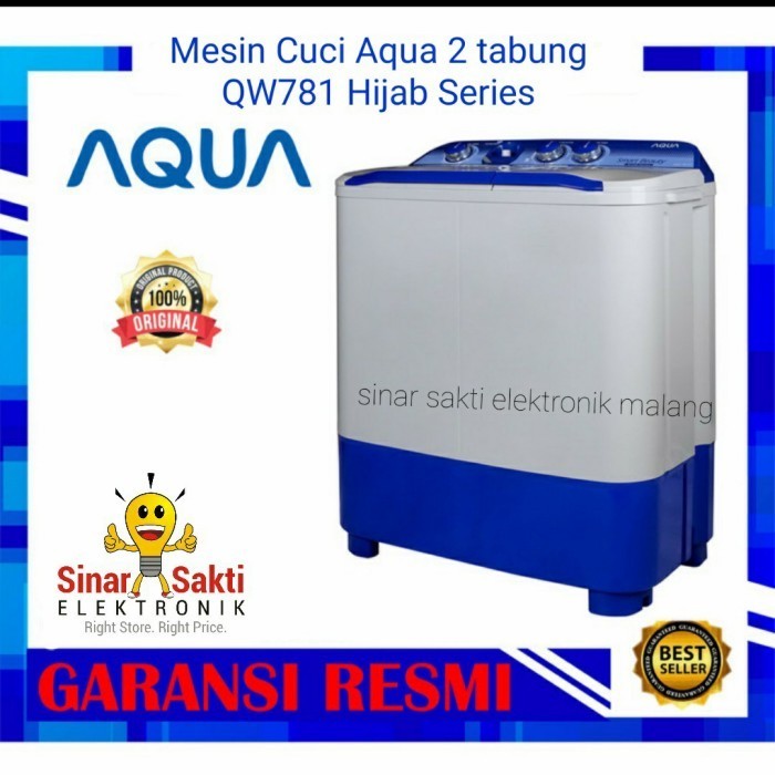 TERMURAH - Aqua Mesin Cuci 2 tabung 7 kg QW781 Aqua Japan