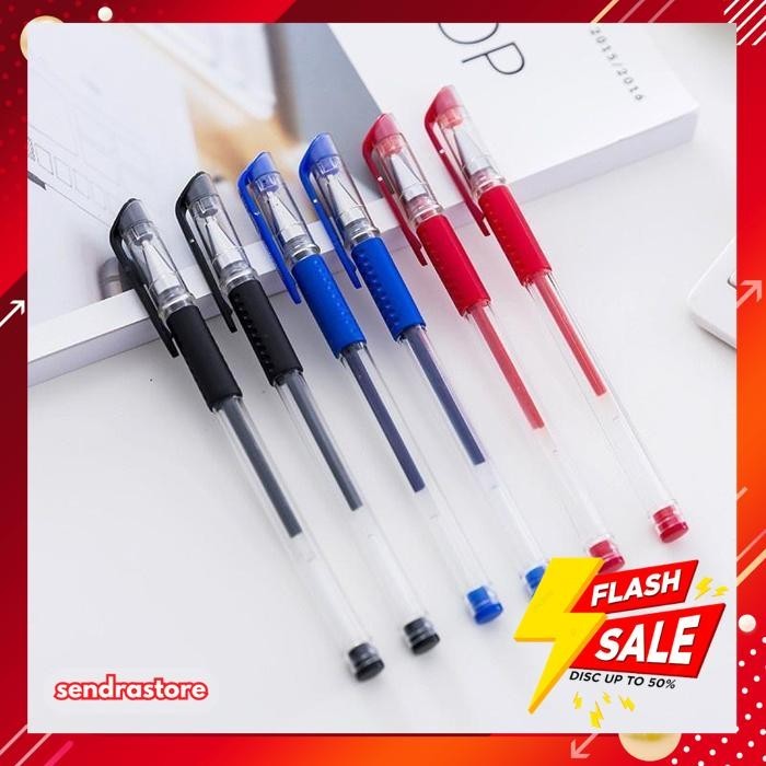 

PULPEN GEL INK 0.5MM ALAT TULIS KANTOR SEKOLAH PENA PEN TINTA CAIR STANDART WARNA MERAH HITAM BIRU / PULPEN KANTOR BEST SELLER