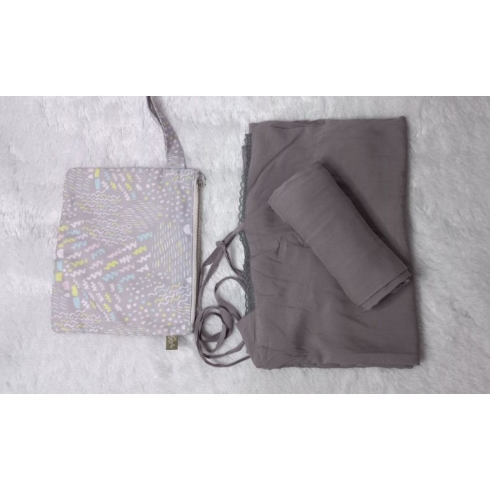 Mukena Travel Giggles - Faith Grey Mukena Rayon Polos