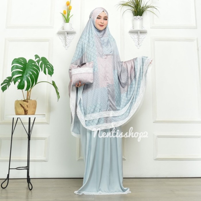 Mukena Dewasa Armani Silk Premium Motif Printing Zara Silk Seserahan H