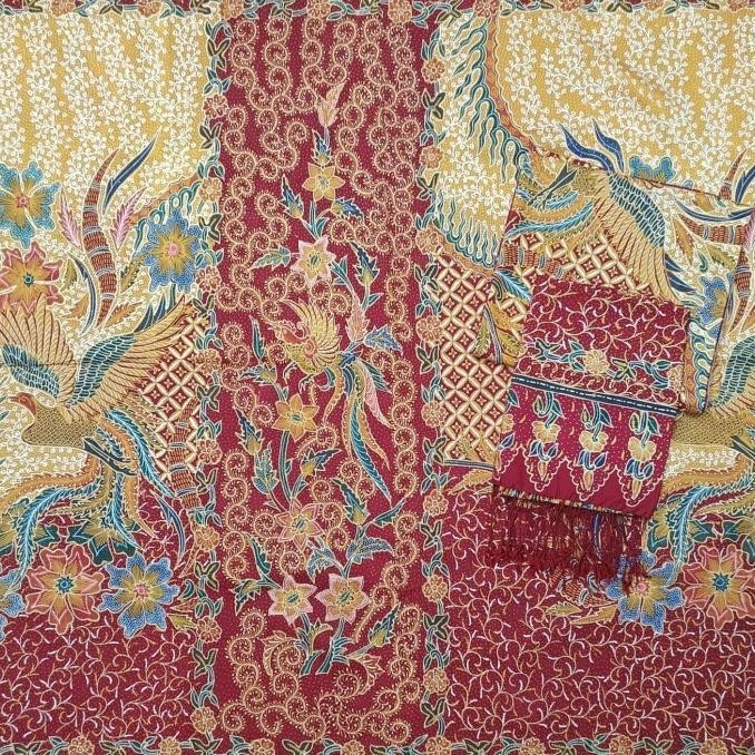 Kain Batik Solo Sarimbit 3In1 Atbm Sutra Full Tulis Tangan/Handmade S3 Terbaik
