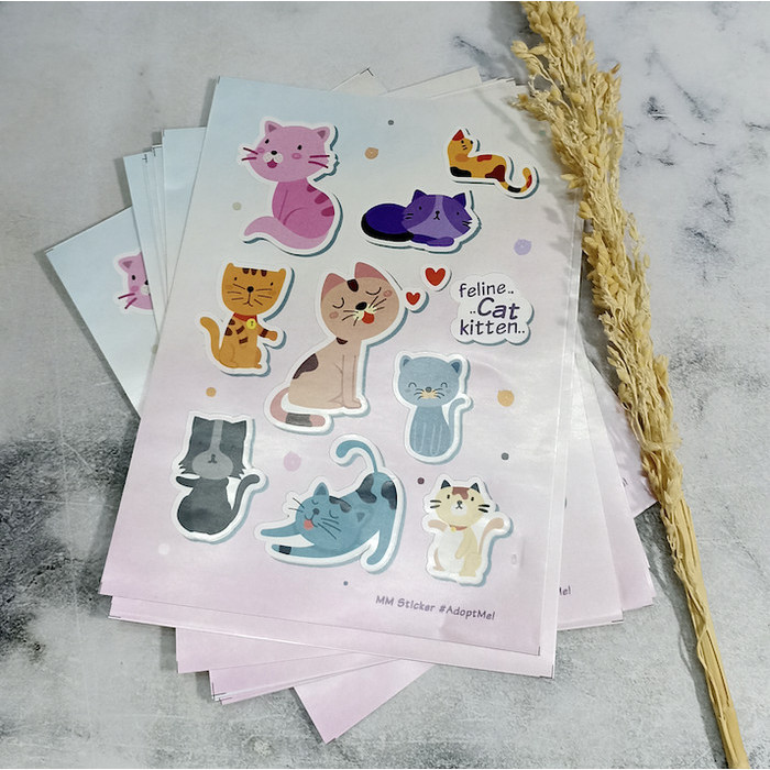 

] Sticker Kucing Lucu/ Sticker Vinyl/ Sticker Anak