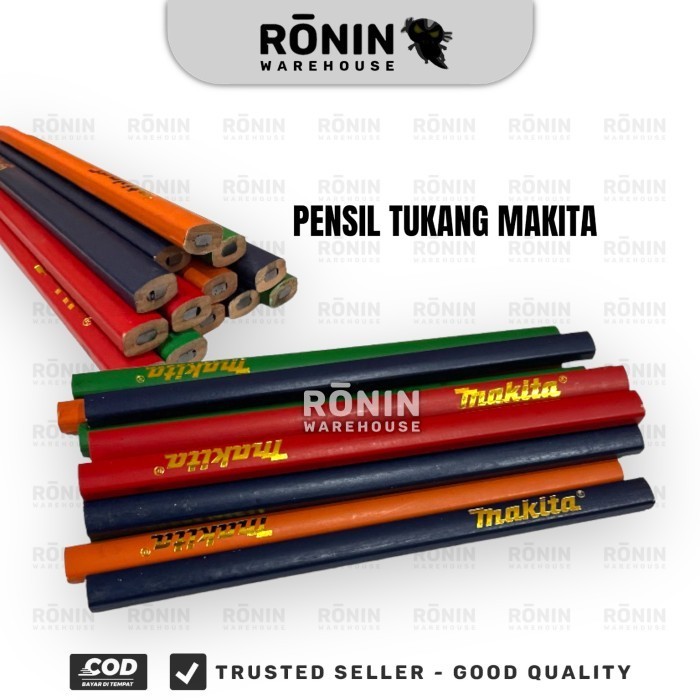 

populer] MAKITA Pensil Tukang [12 pcs] Kayu Bangunan Merah Biru Gesek Kertas