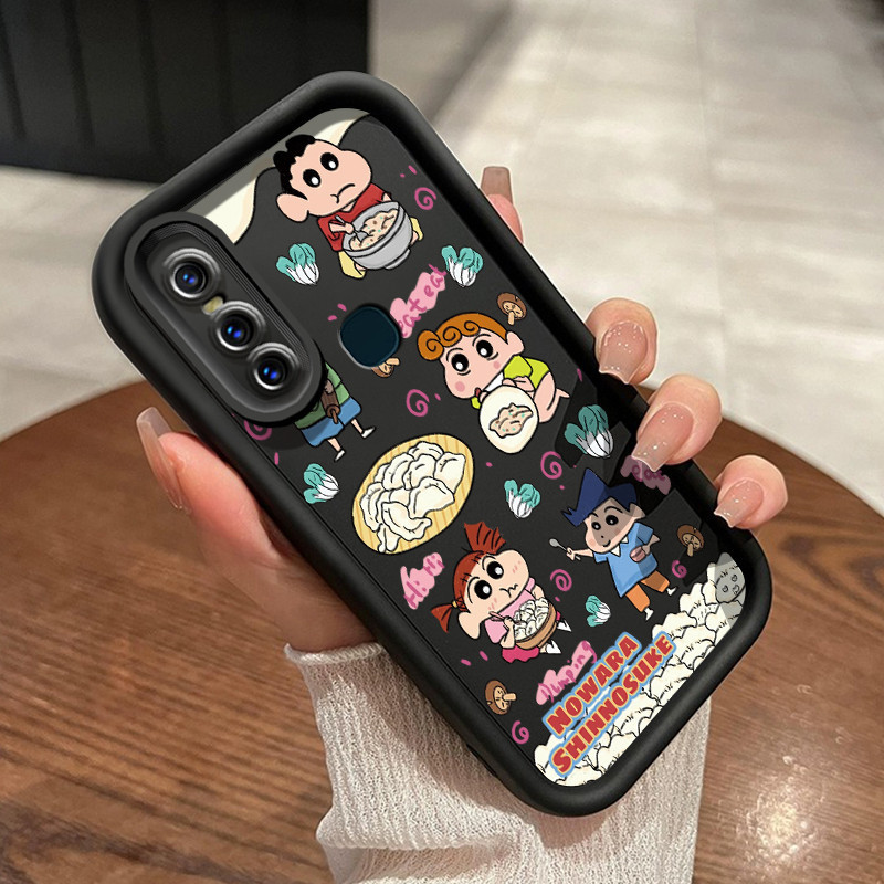 Casing Hp VIVO V15 Case hp kasus krayon chan-chan pola Kesing silikon kerangka lunak Casing jatuh pe