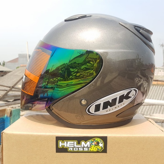 promo Helm INK CENTRO Visor pelangi/silver