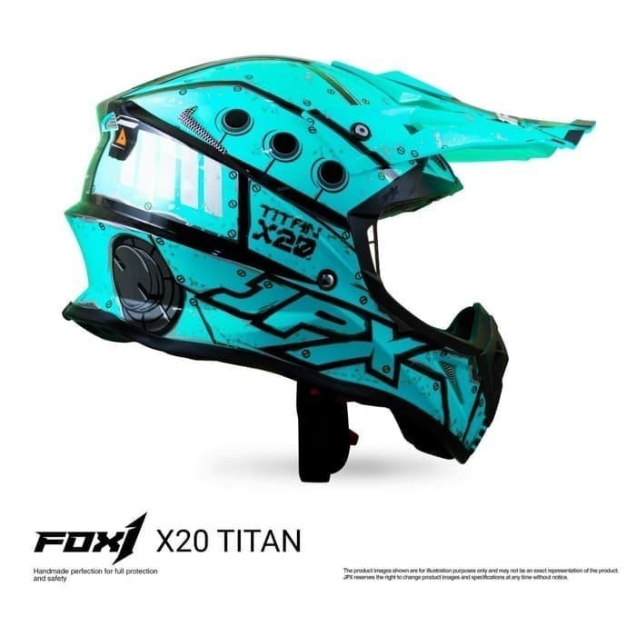 TERBARU helm full face trail moto jpx fox1 x20 titan tosca
