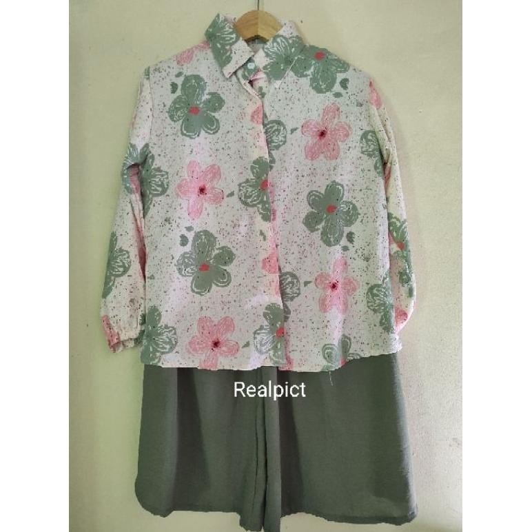 Terlaris New Abira Set #2 Atasan Crinkle Yura Setelan Wanita Kekinian Terbaru Kulot Jumbo Big Sale