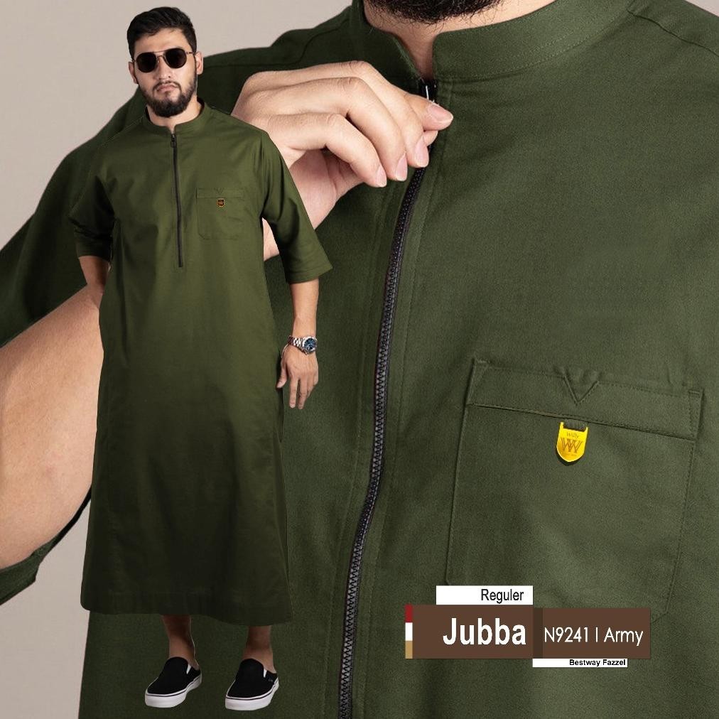 Terlaris Jubba Zipper Reguler Abu Polos / Jubah Gamis Pria Al-Ashr Original Willy Polos / Gamis Pria
